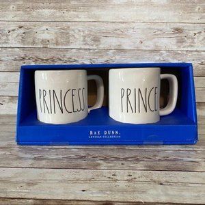 New Rae Dunn Prince & Princess Mug Set LL